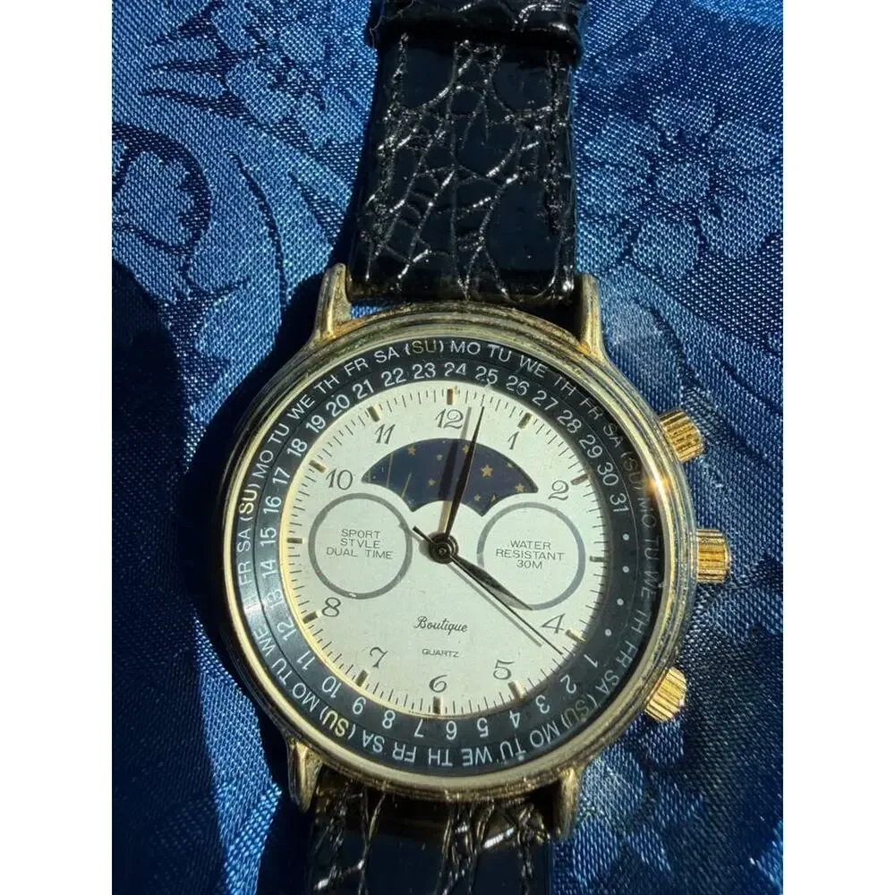 Vintage Boutique Sun & Moon Dual Time Watch - CCC65